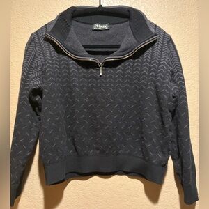 St. Croix Women's 100% Wool Gray Quarter Zip Sweater Size M